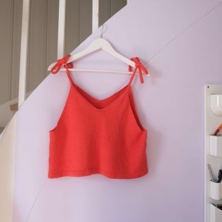 knitting pattern summer top in cotton icord straps