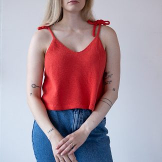 knitting pattern summer top in cotton straps