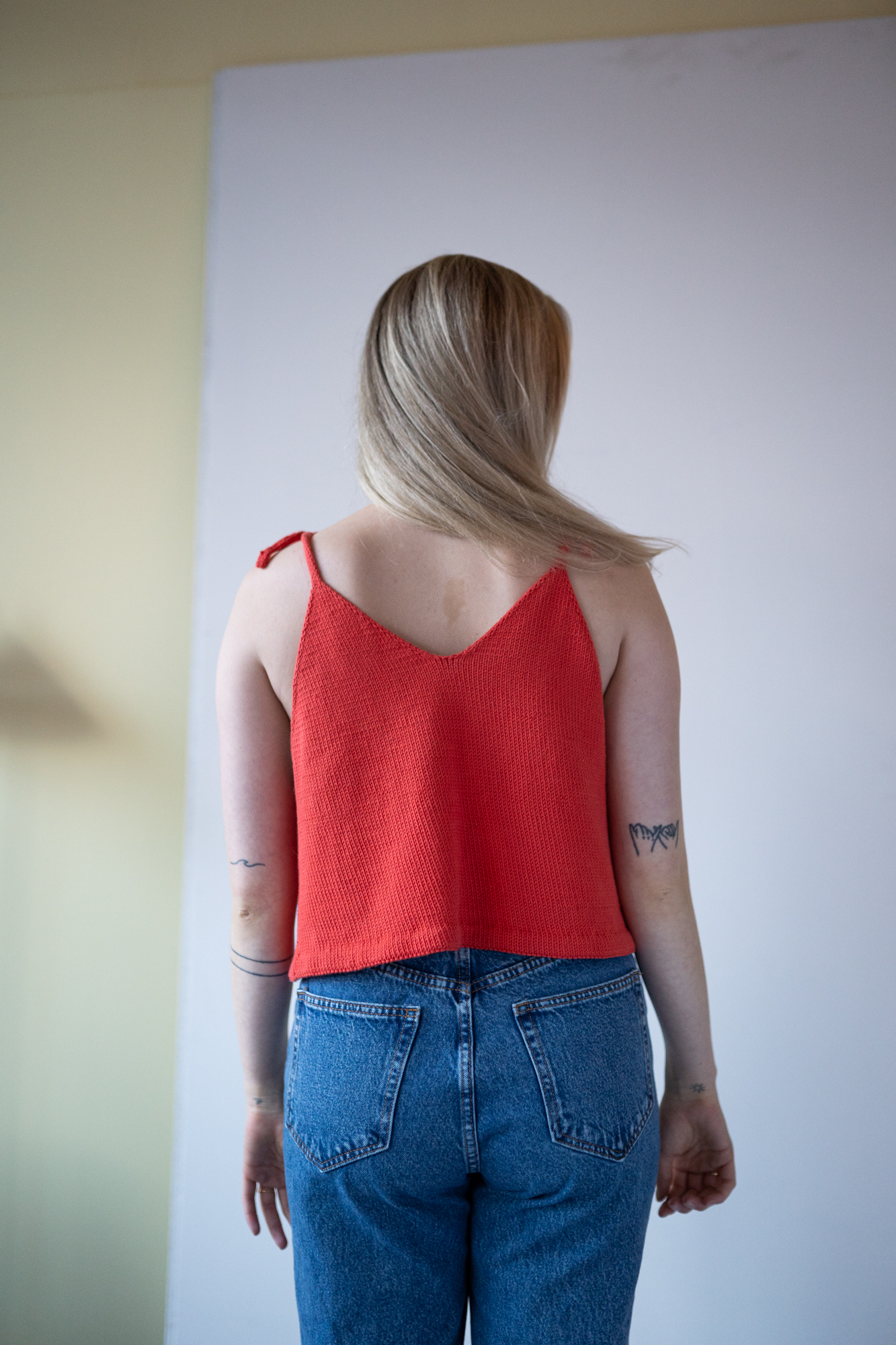 knitting pattern summer top in cotton icord straps