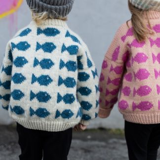 knitting pattern kids sweater with fishes woolsweater