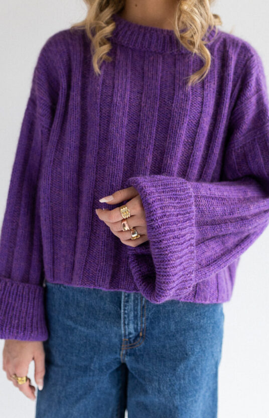 ribbestrikket genser dame oppskrift lyra