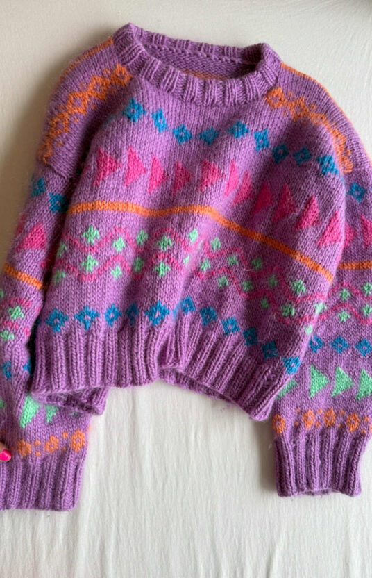 strikkegenser med farger og mønster oppskrift mohair 80talls genser