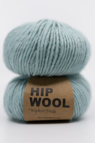 yarn knit light ice blue color for knitting on thick needles. pure wool itch-free wool mint yarn hip wool