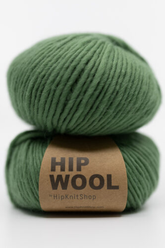 Olive green yarn knitting project thick needles. Wool yarn that doesn't itch. Hip Wool online store.
