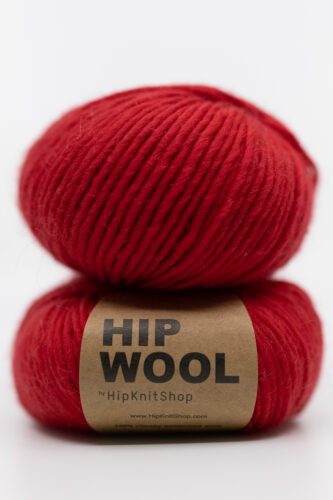 Yarn, knit, red for knitting on thick needles. Pure wool, itch-free wool, bright red, hip wool.