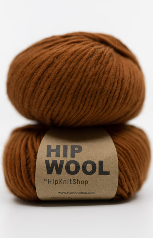 brunt tykt fargerikt nettbutikk Hip Wool kastanjefarget mulesingfri dyrevennlig garn
