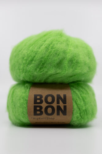 bright green yarn brushed alpaca bonbon