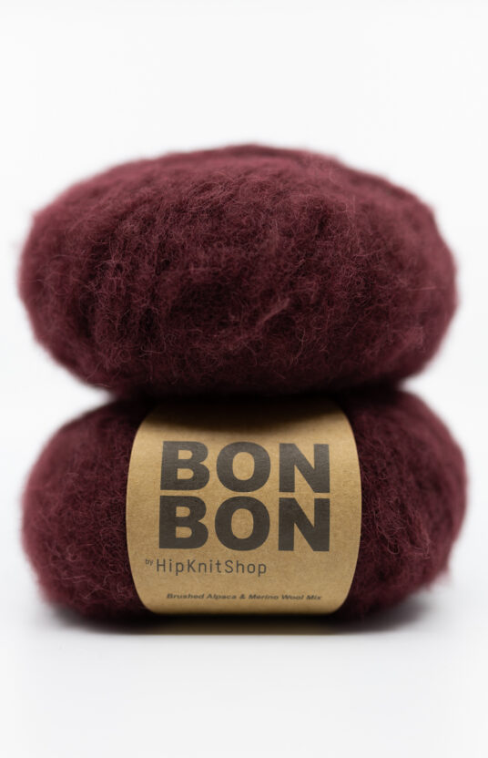 børstet alpakka garn burgunder rød farge mykt garn