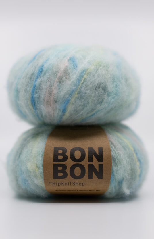 håndfarget garn BonBon børstet alpakka