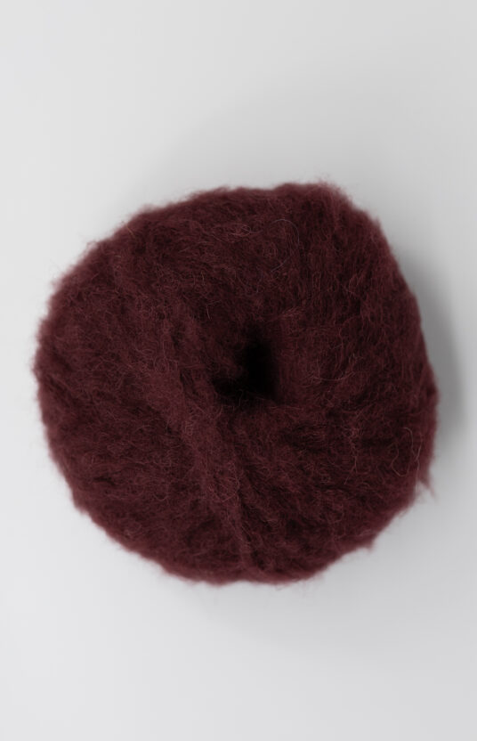 børstet alpakka garn burgunder rød farge mykt garn