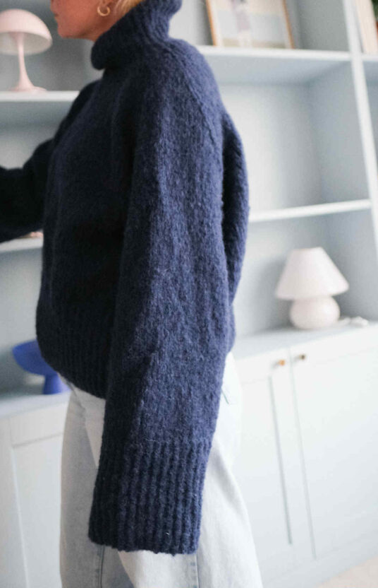 strikkegenser dame høy hals børstet alpakka kosegenser populær strikk dame