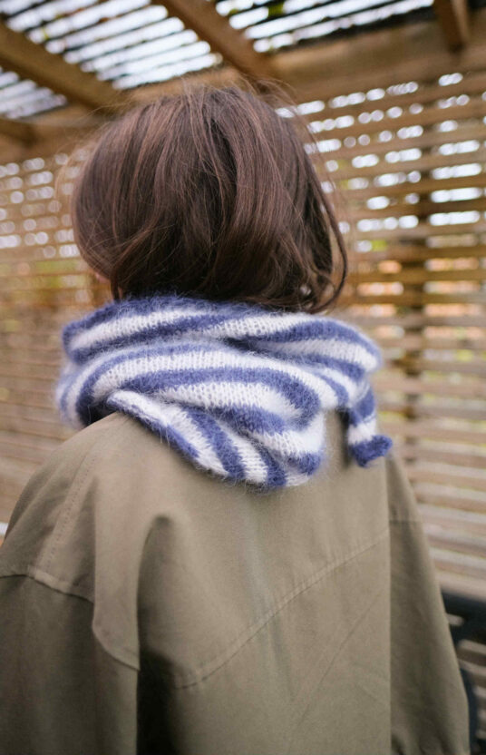 scarf knitting pattern triangle stripes mohair