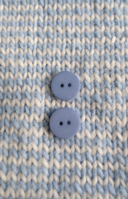 Dusty blue buttons, soft blue buttons, pastel blue buttons, blue plastic buttons, buttons for knitted jacket, cardigan buttons, knitting buttons, two-hole buttons, buttons for sweater, muted blue buttons, cute knitwear buttons.