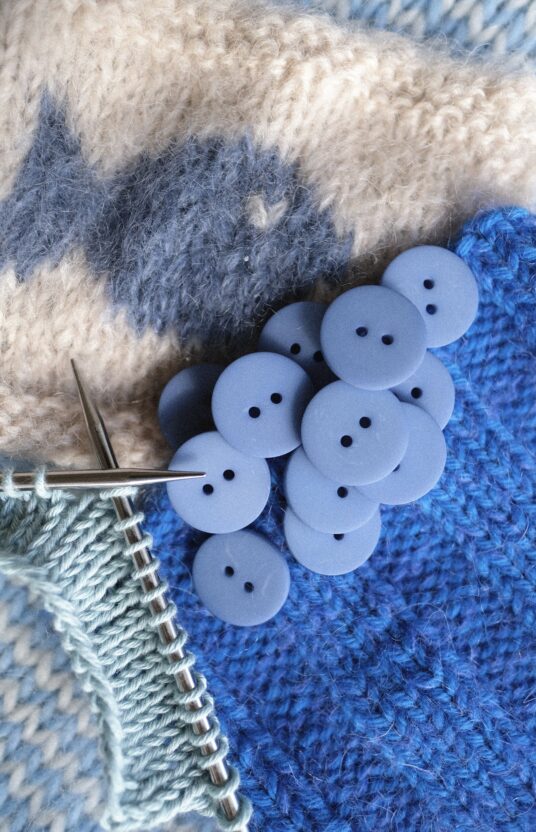 Dusty blue buttons, soft blue buttons, pastel blue buttons, blue plastic buttons, buttons for knitted jacket, cardigan buttons, knitting buttons, two-hole buttons, buttons for sweater, muted blue buttons, cute knitwear buttons.