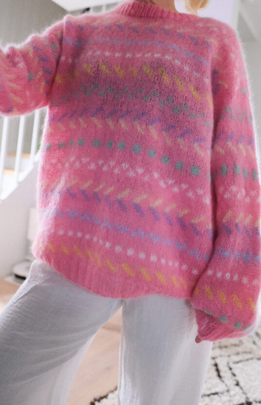 Knitted sweater 80s colorful sweater women knitting pattern Colorful mohair sweater. Fun knitting patterns for women