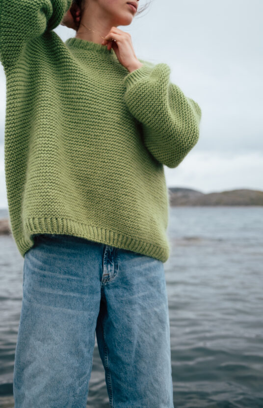 knitting pattern everyday sweater in garter stitch. Garter stitch sweater - textured sweater solid color top down. Popular knitting patterns for women. Knitting pattern womens sweater in garter stitches.