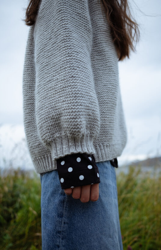 knitting pattern everyday sweater in garter stitch. Garter stitch sweater - textured sweater solid color top down. Popular knitting patterns for women. Knitting pattern womens sweater in garter stitches.