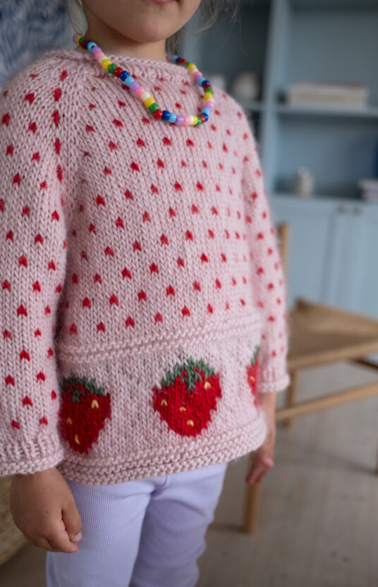 knitting pattern strawberry sweater child wool sweater knitting pattern for children in raglan top down